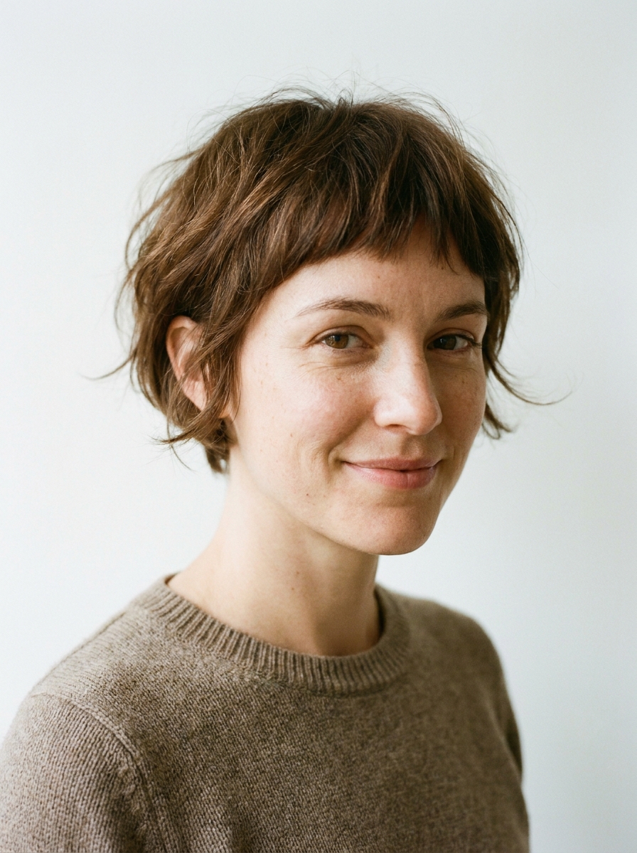 Messy Crop mit kurzem Pony als Chaotische Kurzhaarfrisuren Inspiration 2026